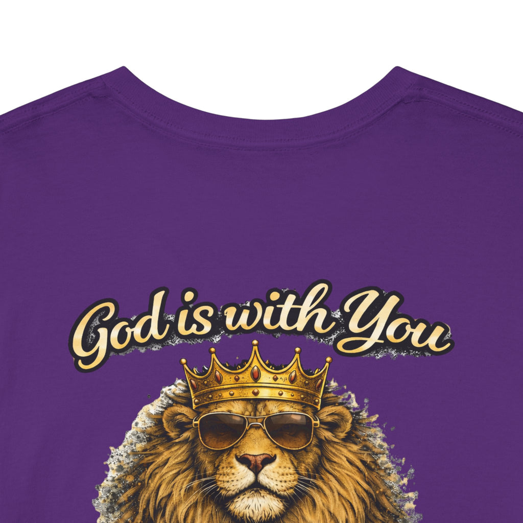 Joshua 1:9 Lion and Lamb Tee — "Be Strong and Courageous / God Is With You" Inspirational Graphic T-Shirt