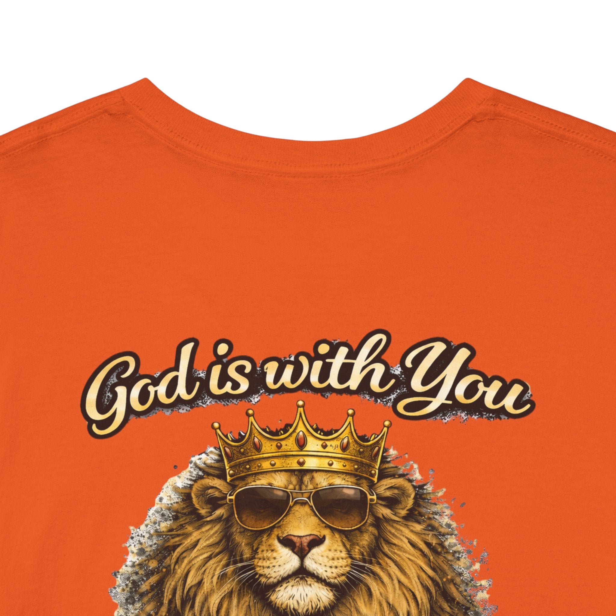 Joshua 1:9 Lion and Lamb Tee — "Be Strong and Courageous / God Is With You" Inspirational Graphic T-Shirt
