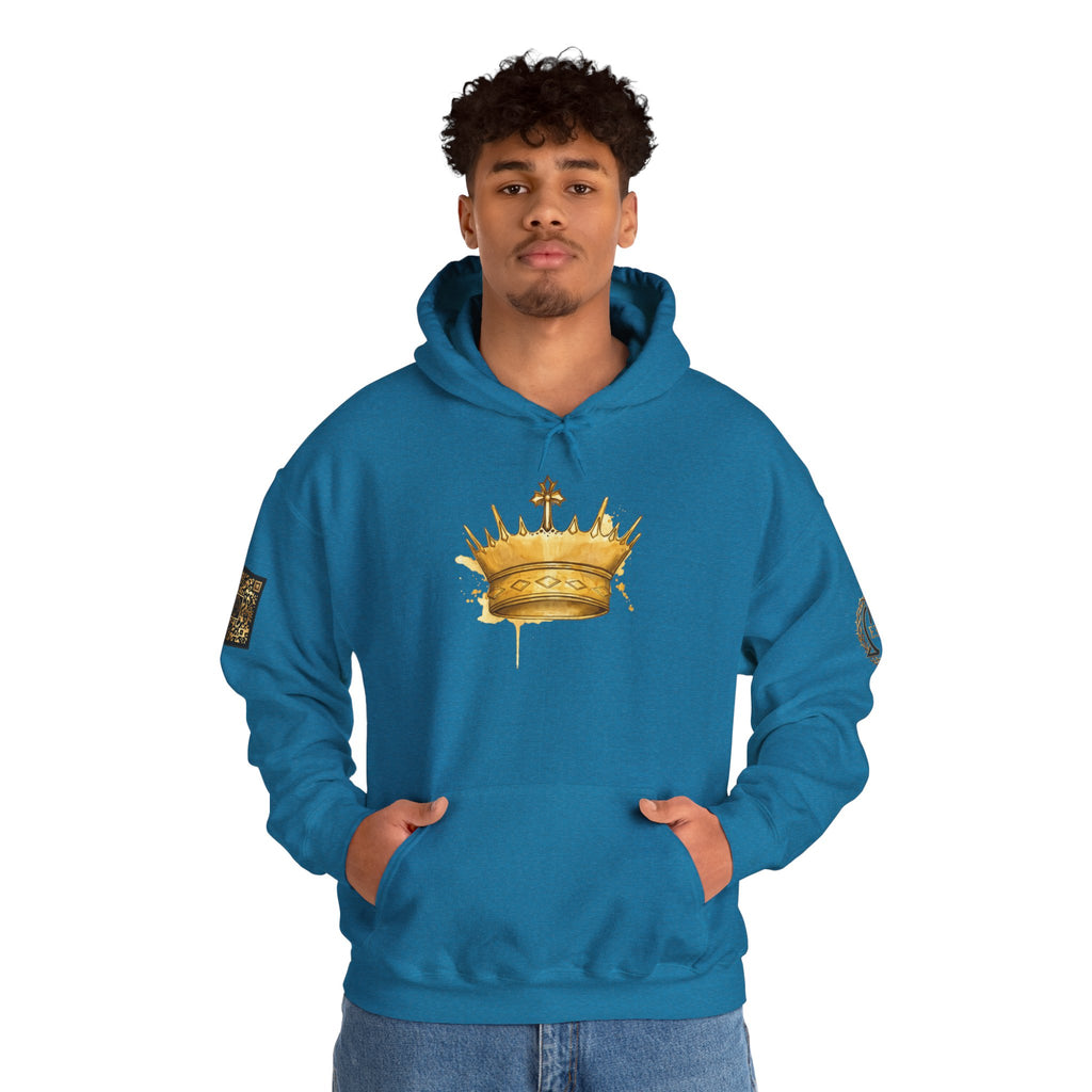 Gold Crown Hoodie — Regal Graphic Pullover for King/Queen Vibe