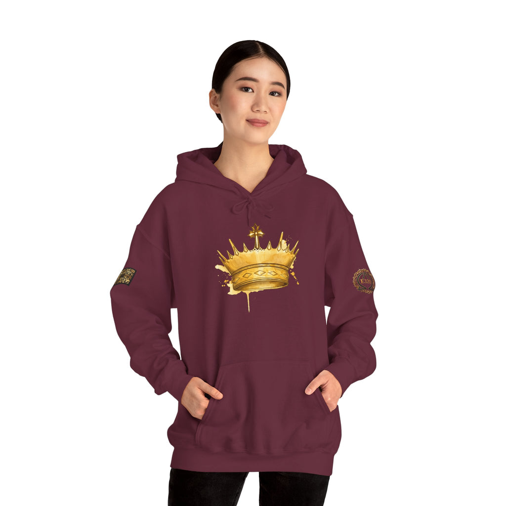 Gold Crown Hoodie — Regal Graphic Pullover for King/Queen Vibe